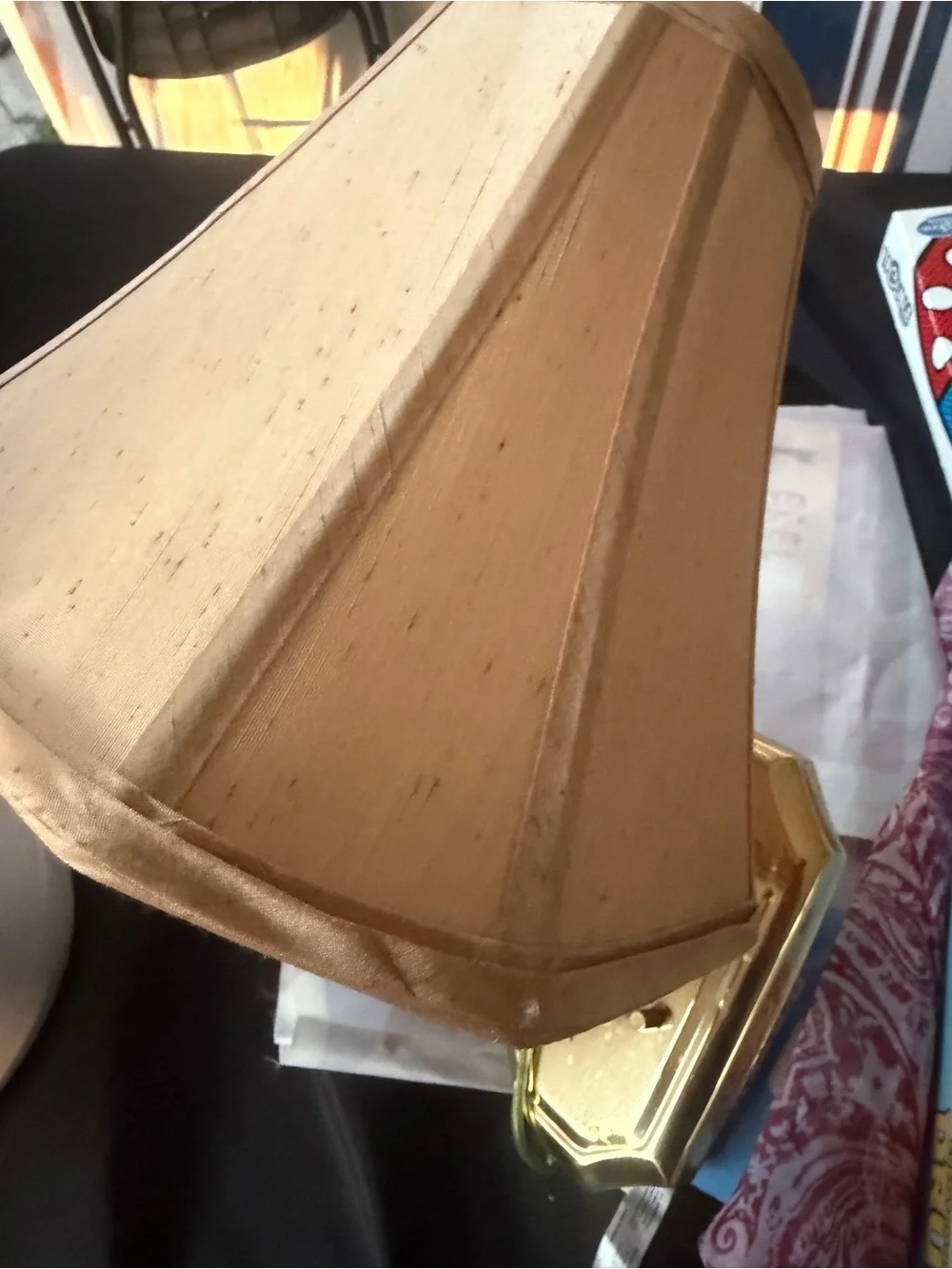 Gold Wall Sconce Lamp with White Shade